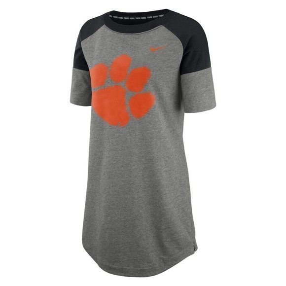 Nike Clemson Tigers French Terry Dress Women's Size Small Heathered Charcoal - Picture 2 of 4